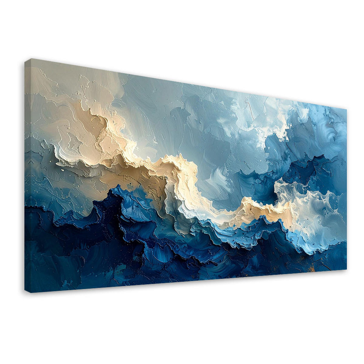 LEINWANDBILD Abstraktion 120x60cm - Blau, Textil (120/60cm) - Feeby