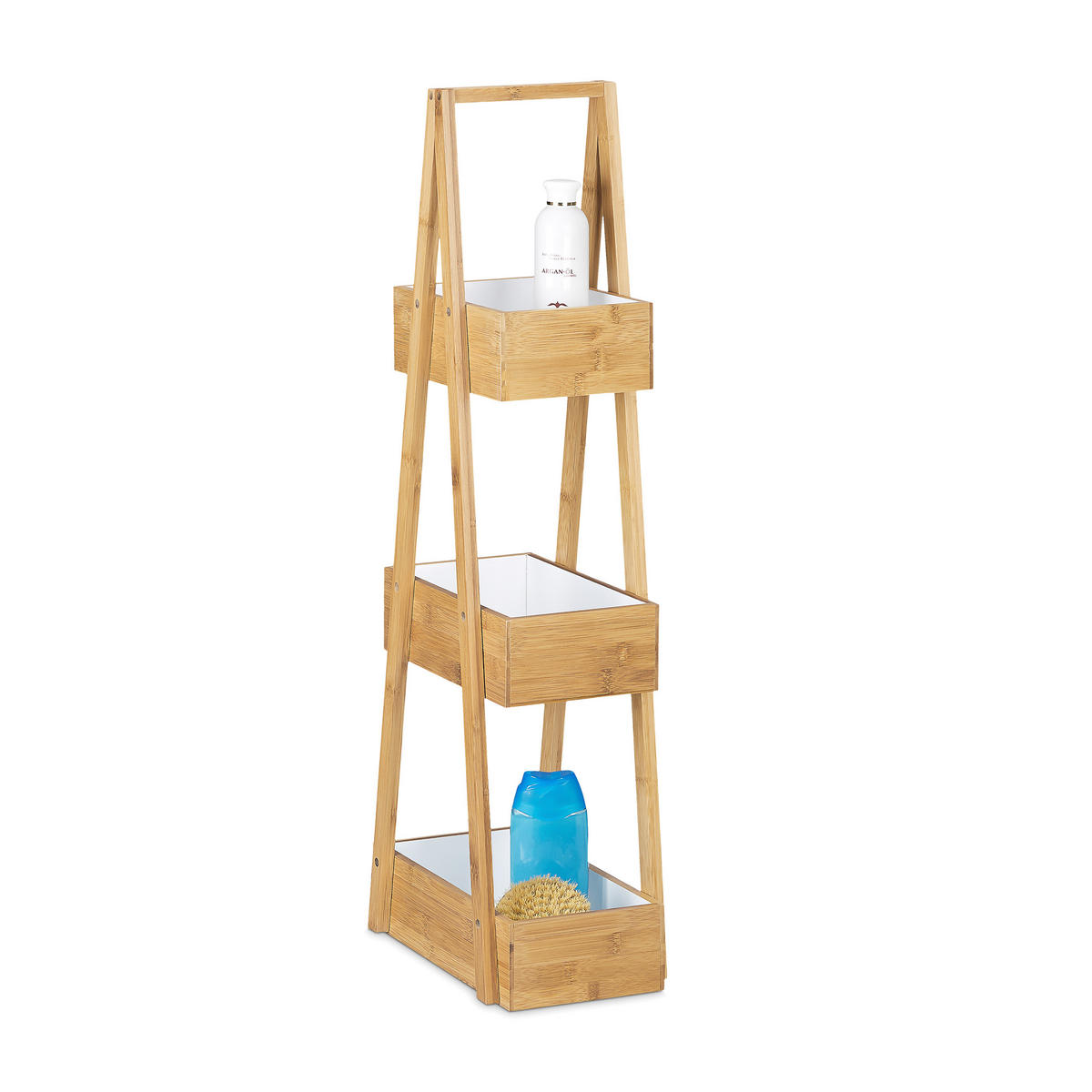 BADREGAL - Hellbraun, Holz (30/82/18cm) - Relaxdays