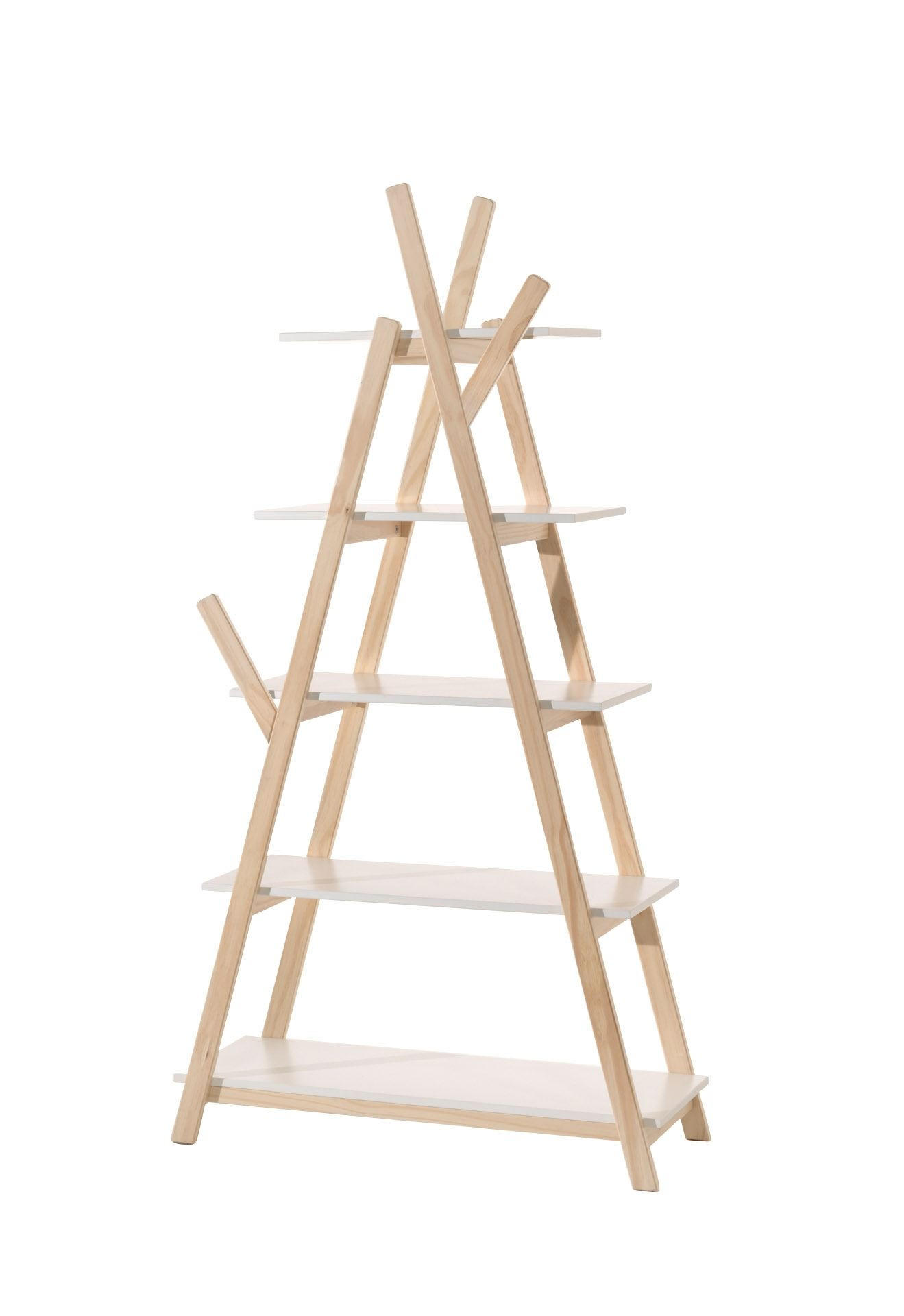 STANDREGAL Karilynn 90x34x169 aus MDF+Massivholz in der Farbe Weiß - Weiß, Holzwerkstoff (90/169/34cm) - 58aufmkessel