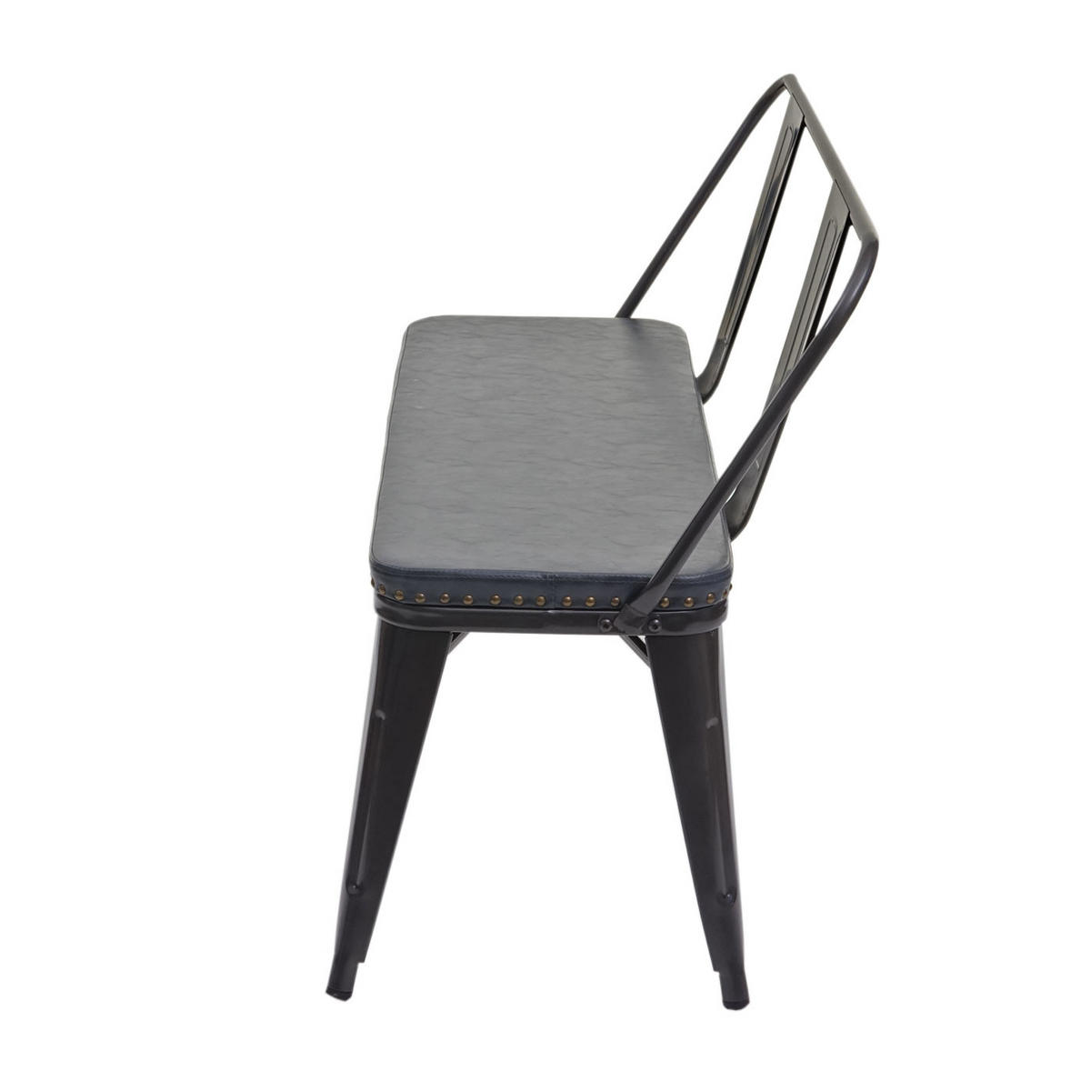 2ER-SITZBANK INDUSTRIEDESIGN Schwarz, Grau - Schwarz/Grau, Textil (114/82/50cm) - MCW