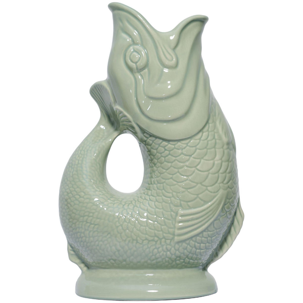 KARAFFE mit „Gluck-Gluck“-Geräusch 27,5/17/9,5 cm - Salbeigrün, Keramik (1.2L) - Gluckigluck