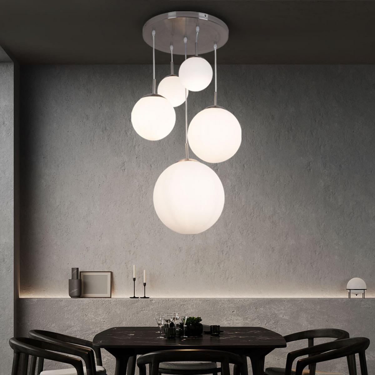 LED HÄNGELEUCHTE BALLO Metall Weiß - Weiß, Metall (50/50/90cm) - Globo Lighting