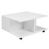 COUCHTISCH mit Rollen, Melaminharzbeschichtung und 2 Schubladen, Weiß 70x70x36 cm - Schwarz/Weiß, Holz (70/70/36cm) - KADIMA DESIGN