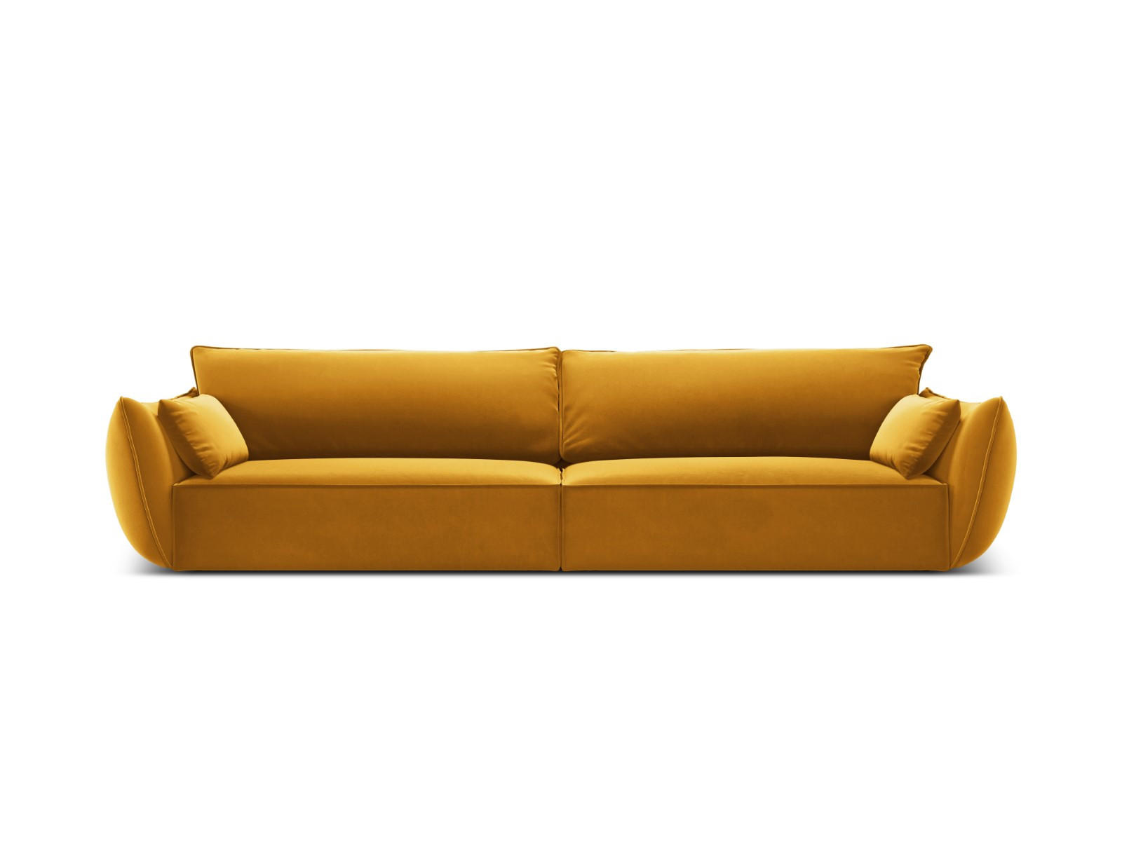SOFA Kaelle aus Samt gelb 4 Sitzplätze - Gelb, Textil (110/85/248cm) - Micadoni