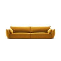 SOFA Kaelle aus Samt gelb 4 Sitzplätze - Gelb, Textil (110/85/248cm) - Micadoni