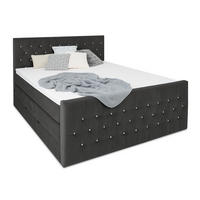 BOXSPRINGBETT Sira Anthrazit 160/200 cm H3/H4 Samt - Anthrazit, Textil (160/200cm) - wonello