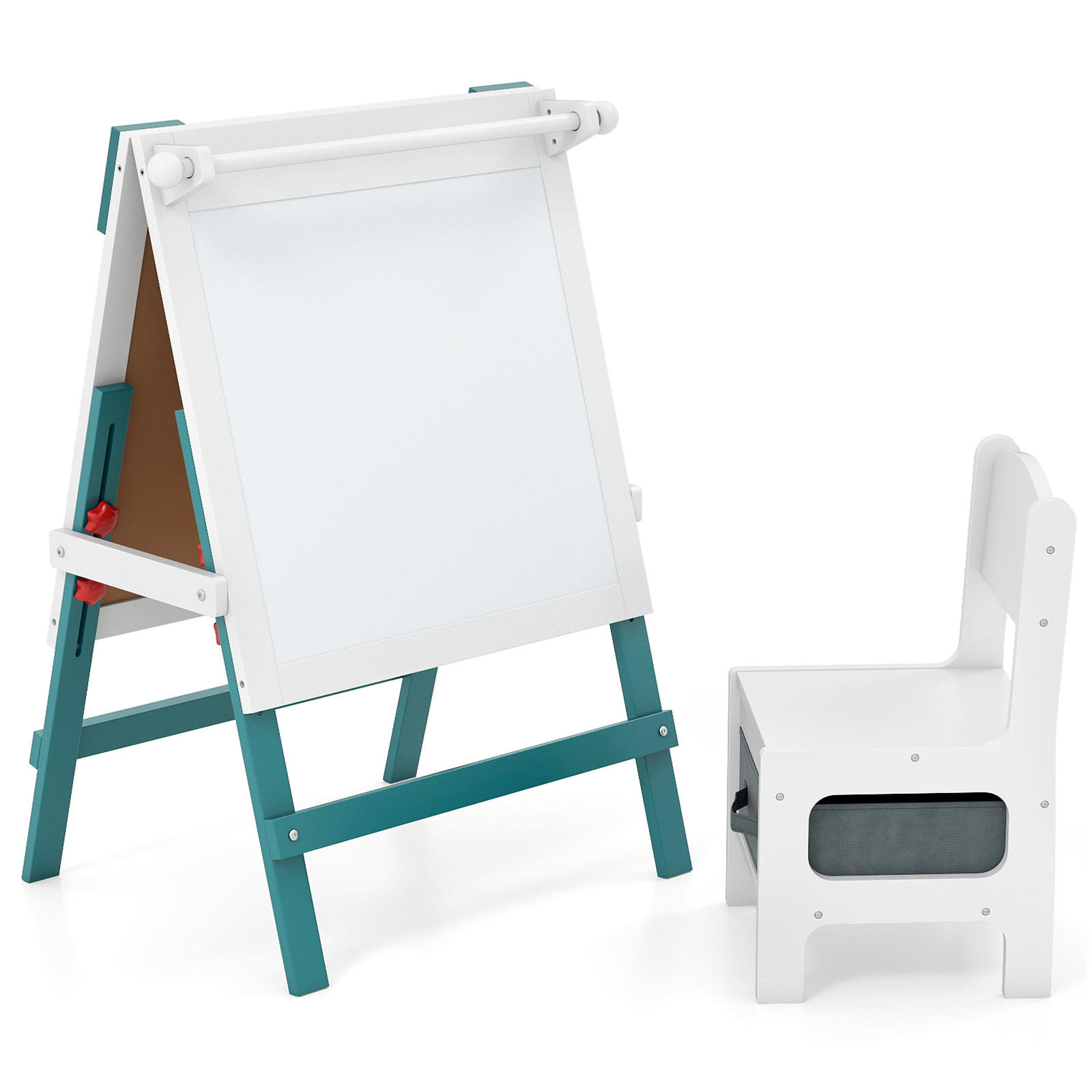Costway Kinderspieltisch Grün 55x75x48 cm