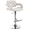 BARHOCKER Lederlook weiß - Chromfarben/Weiß, Textil/Metall (62/103/55cm) - CLP