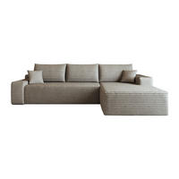 ECKSOFA 270/175/83 cm Kamel Cord mit Chaiselongue, Rechte Seite - Klar/Cappuccino, Textil (270/175cm) - Oxeza