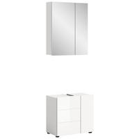 BADMÖBEL Set Vira 2tlg. Bad Kombination , inkl. Beleuchtung (B/H/T: 60x190x34 cm) - Weiß, Holz (60/190/34cm)
