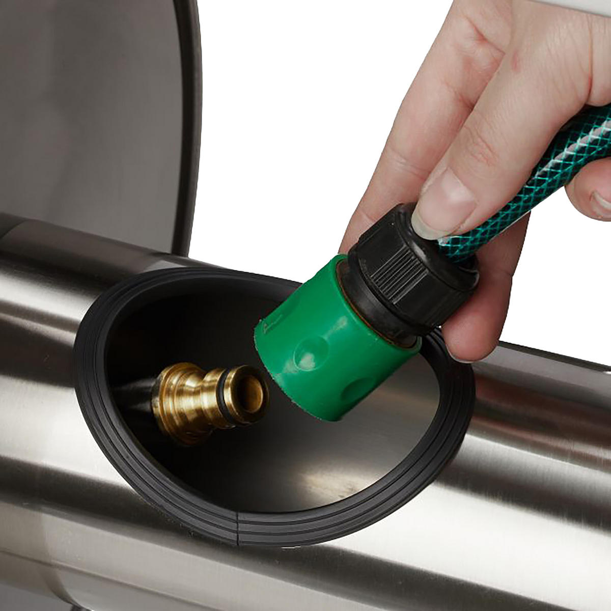 SCHLAUCHTROMMEL - Silberfarben, Metall (50/31/36cm) - Relaxdays