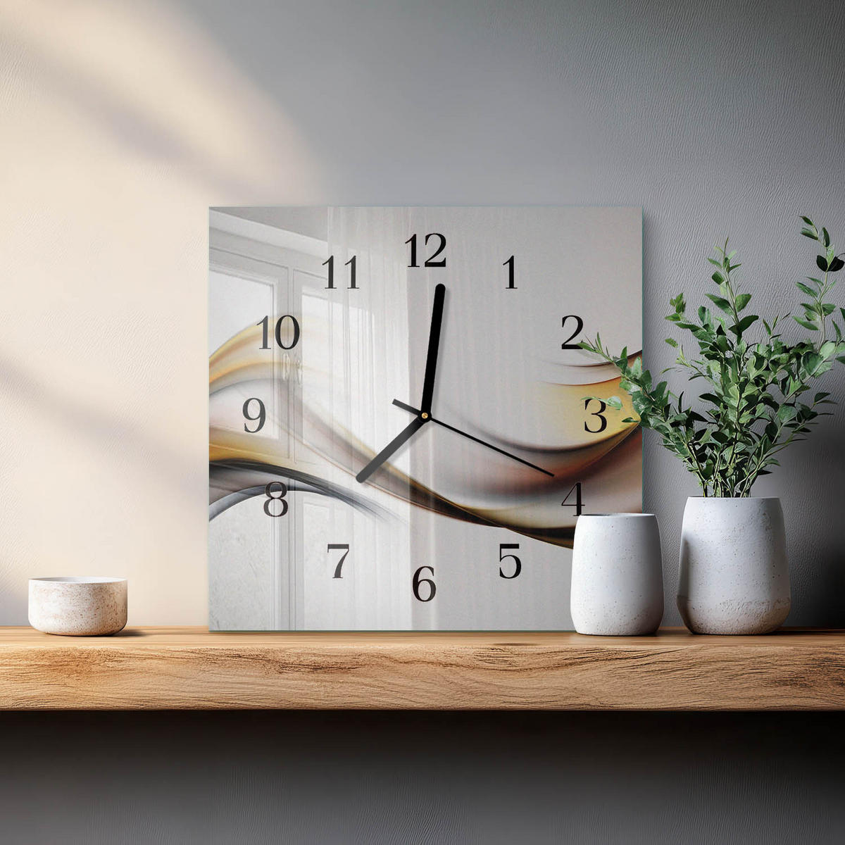 WANDUHR 30x30 cm - Abstraktion - Multicolor, Glas (30/30/0.4cm) - TULUP
