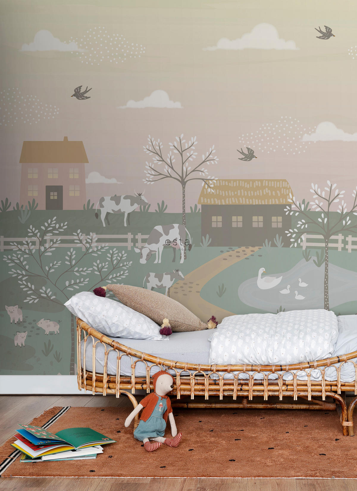 FOTOTAPETE Bauernhof 250 x 279 cm - Multicolor, Papier (250/279cm) - ESTAhome