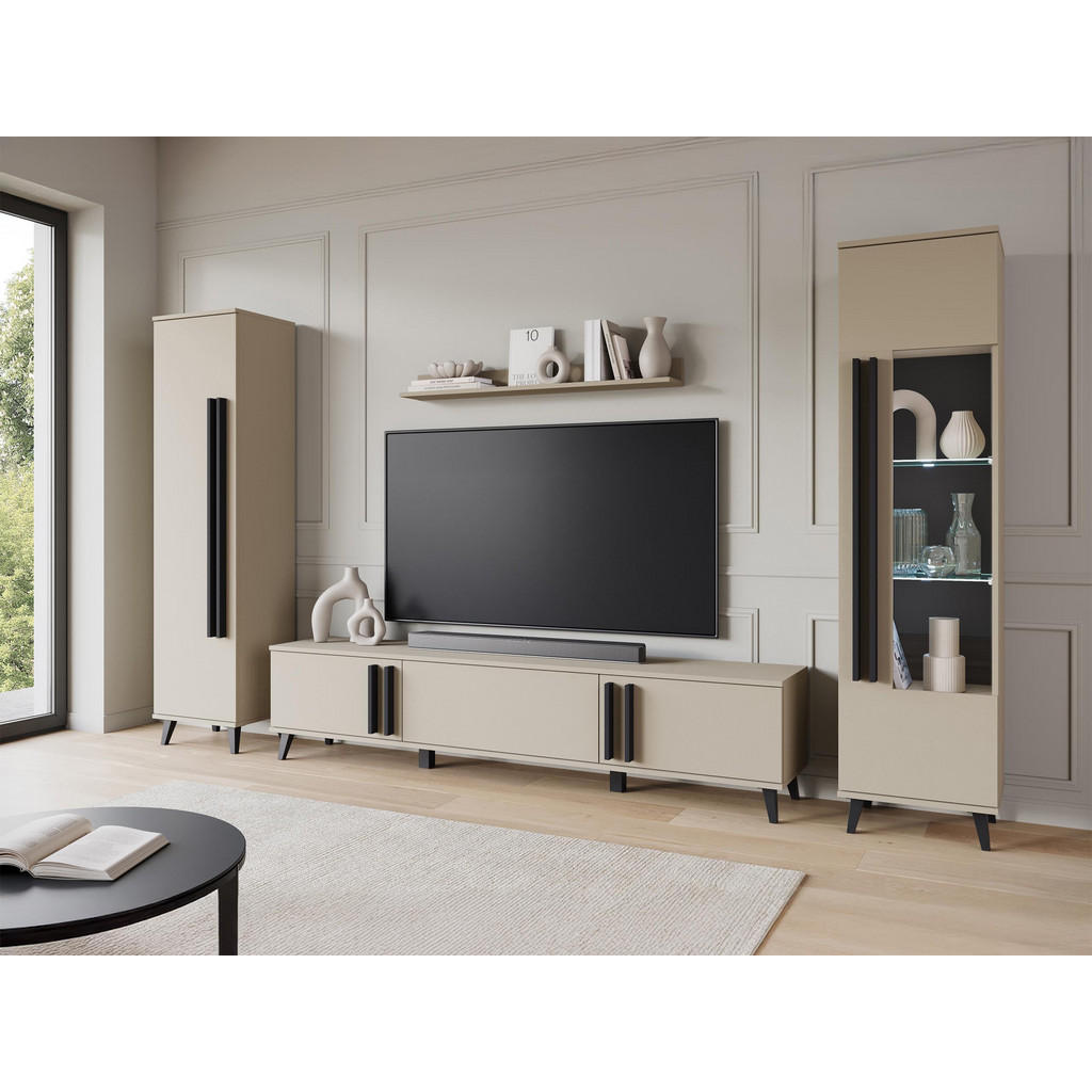 Thumbnail - Mirjan24 Wohnwand, Beige, Graphit, Holzwerkstoff, Rechteckig, 180x70x33 cm, Wohnzimmer, Wohnwände, Anbauwände