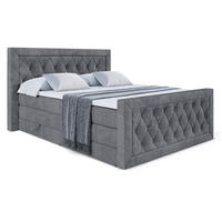 BOXSPRINGBETT NOEL-Z KING - 120 x 200 - H3/H4 - Dunkelgrau - Dunkelgrau, Holzwerkstoff (120/200cm) - ALTDECOR