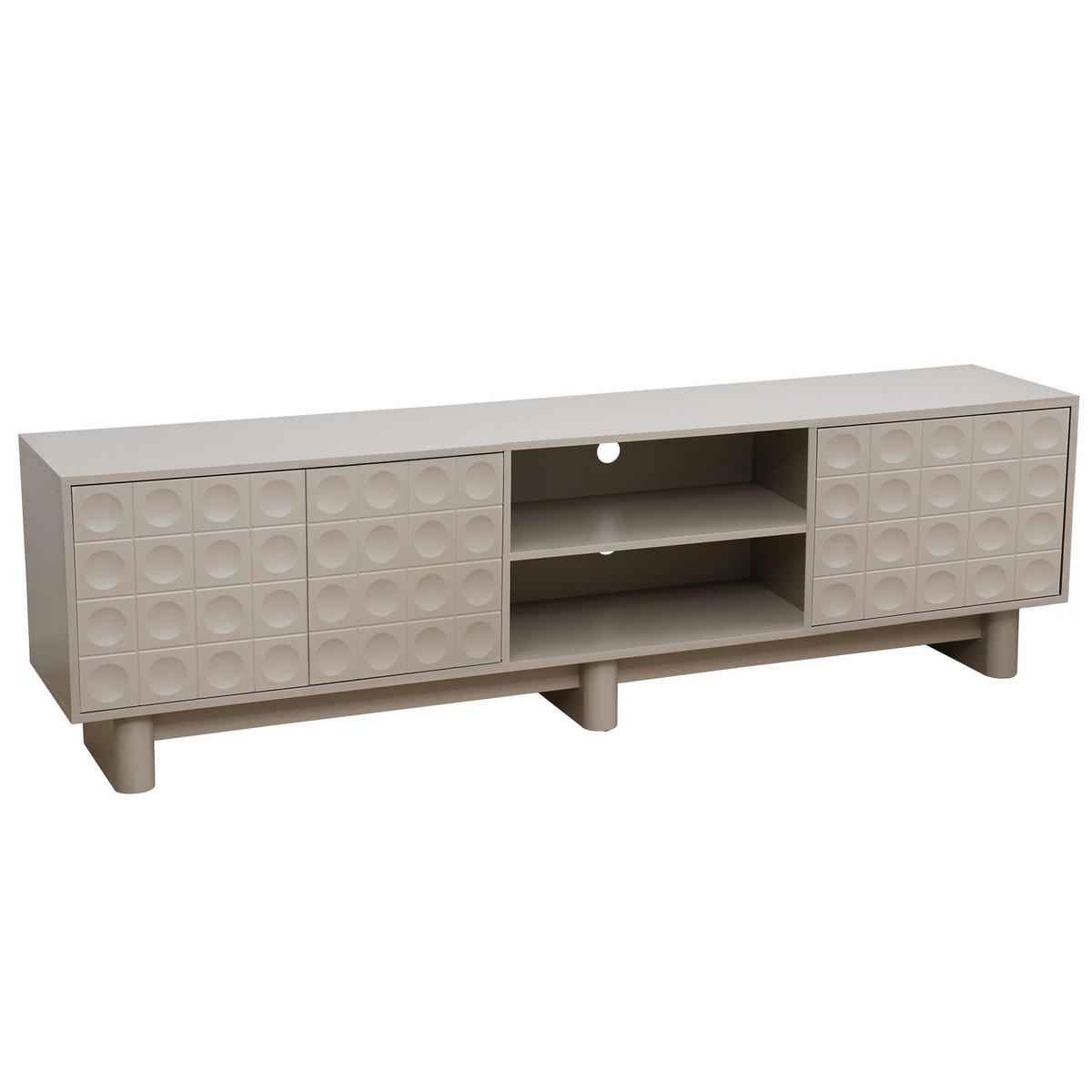 TV-SCHRANK, Beigefarbe - Beige, Holz (40/58/200cm) - Oviala