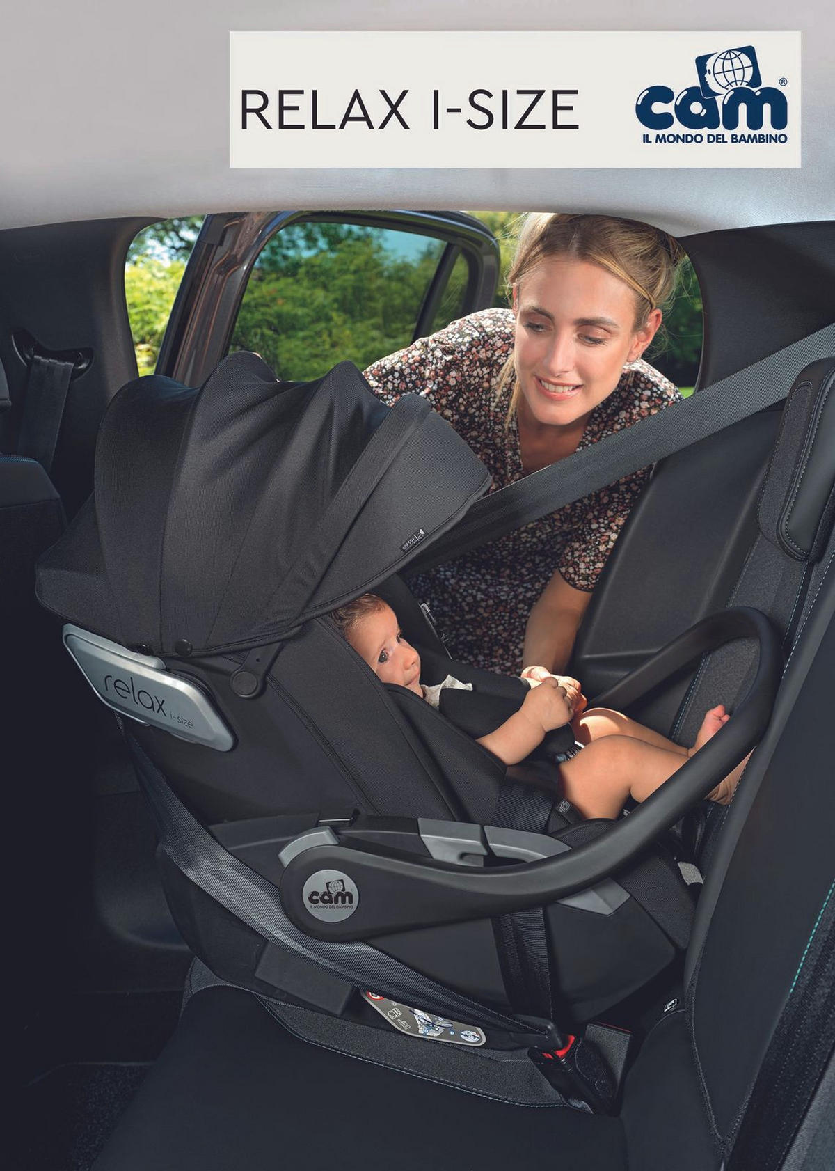 BABYSCHALE Relax I-Size Baby-Autositz - Schwarz, Kunststoff (44/57/80cm) - Cam il Mondo del Bambino S.p.A.