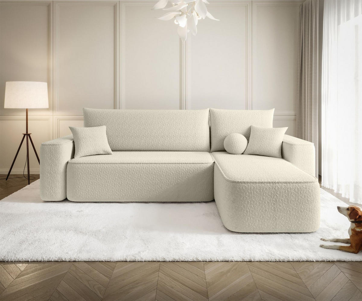 ECKSOFA Agepo Stoff Quelle - Beige, Holzwerkstoff/Textil (250/150cm) - Fun Möbel