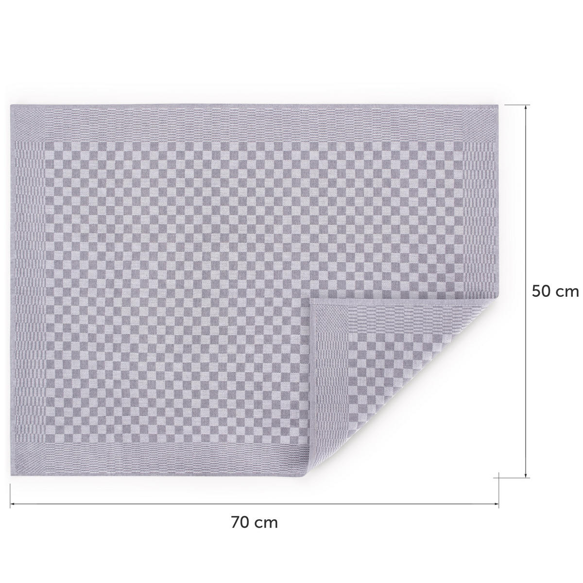 GESCHIRRTUCH Markus 10er-Set, 50/70 cm, 100% Baumwolle, kariert - Schwarz, Textil (50/70cm) - Blumtal