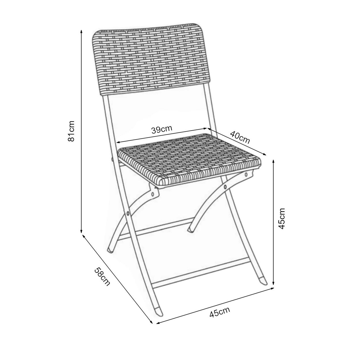 KLAPPSTUHL-SET 2 TLG. Mark - Schwarz, Kunststoff/Metall (45/81/58cm) - [en.casa]