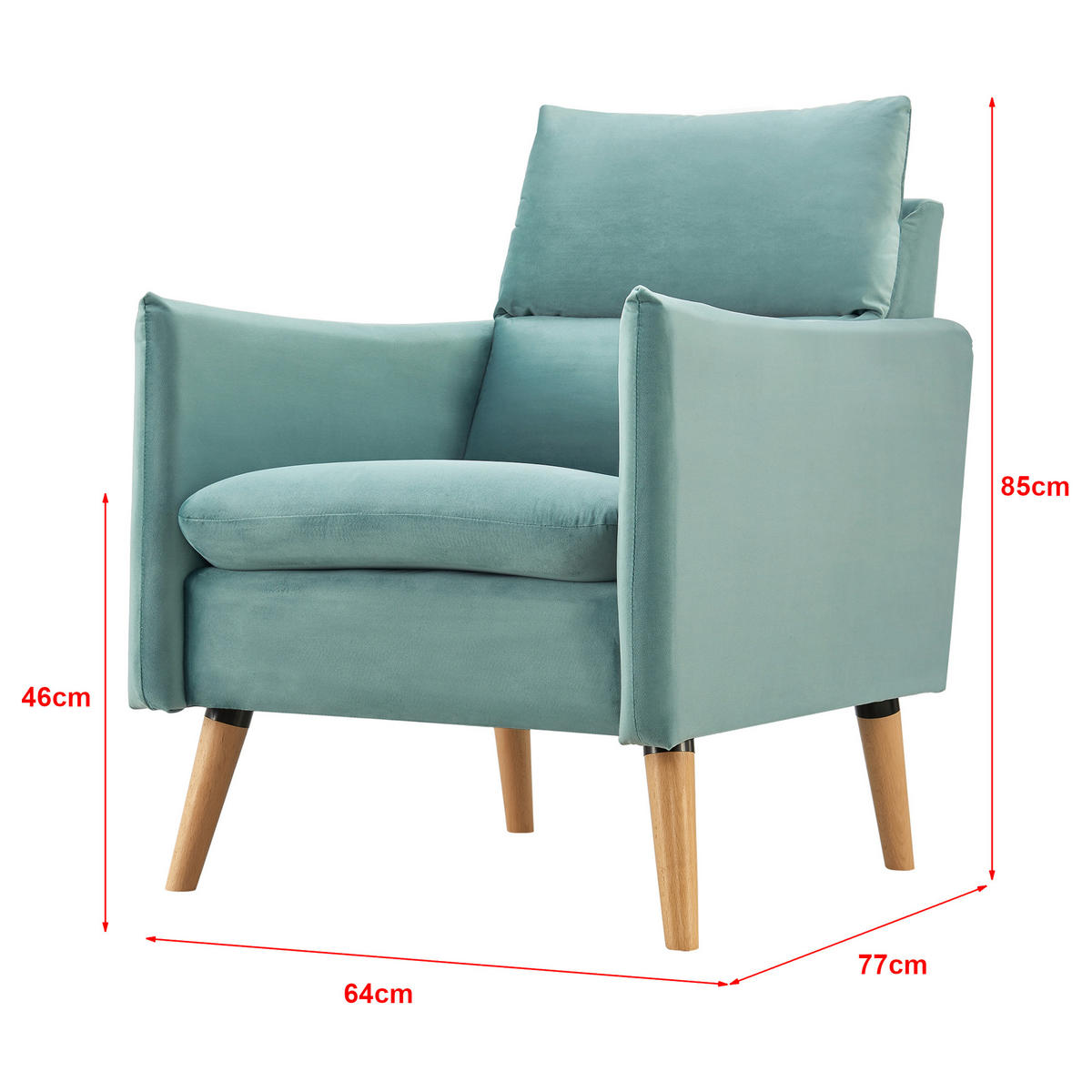 POLSTERSESSEL Eitting - Grün, Textil (64/85/77cm) - [en.casa]