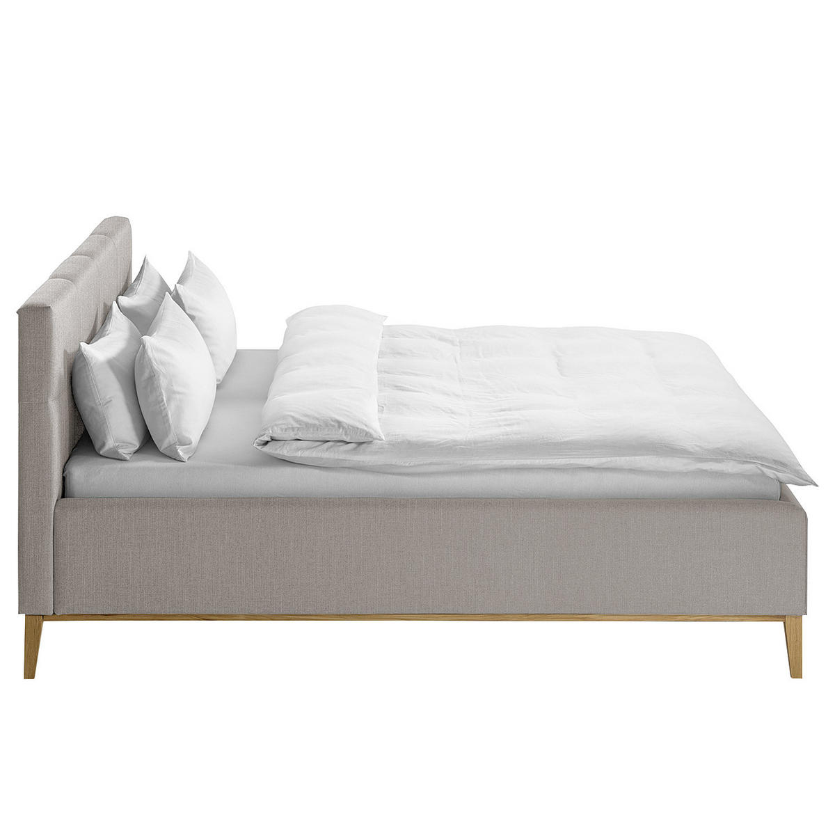 POLSTERBETT - Dunkelgrau, Textil (200/200cm) - home24