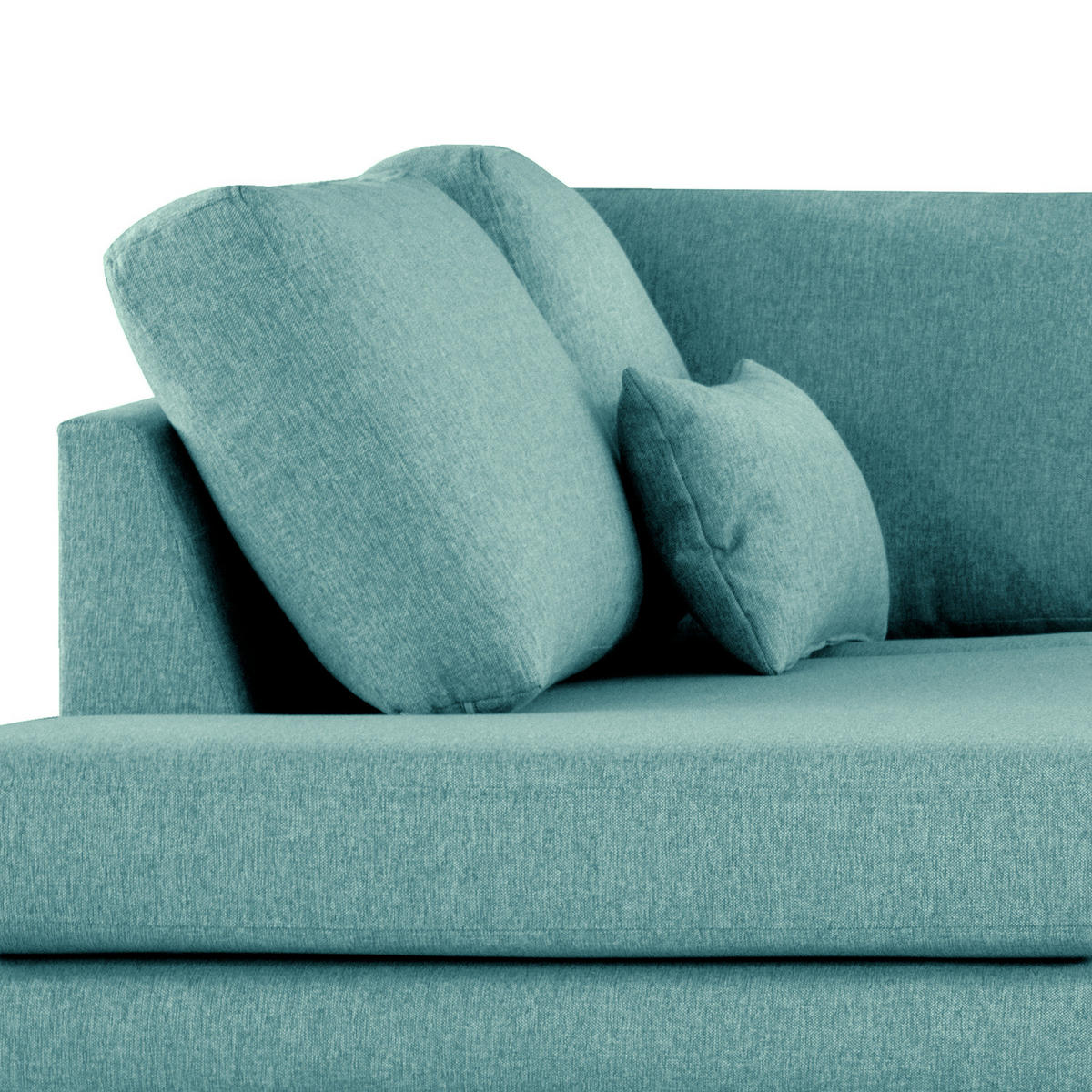 ECKSOFA mit Ottomane - Buchefarben/Petrol, Buchenholz/Textil (287/219cm) - home24