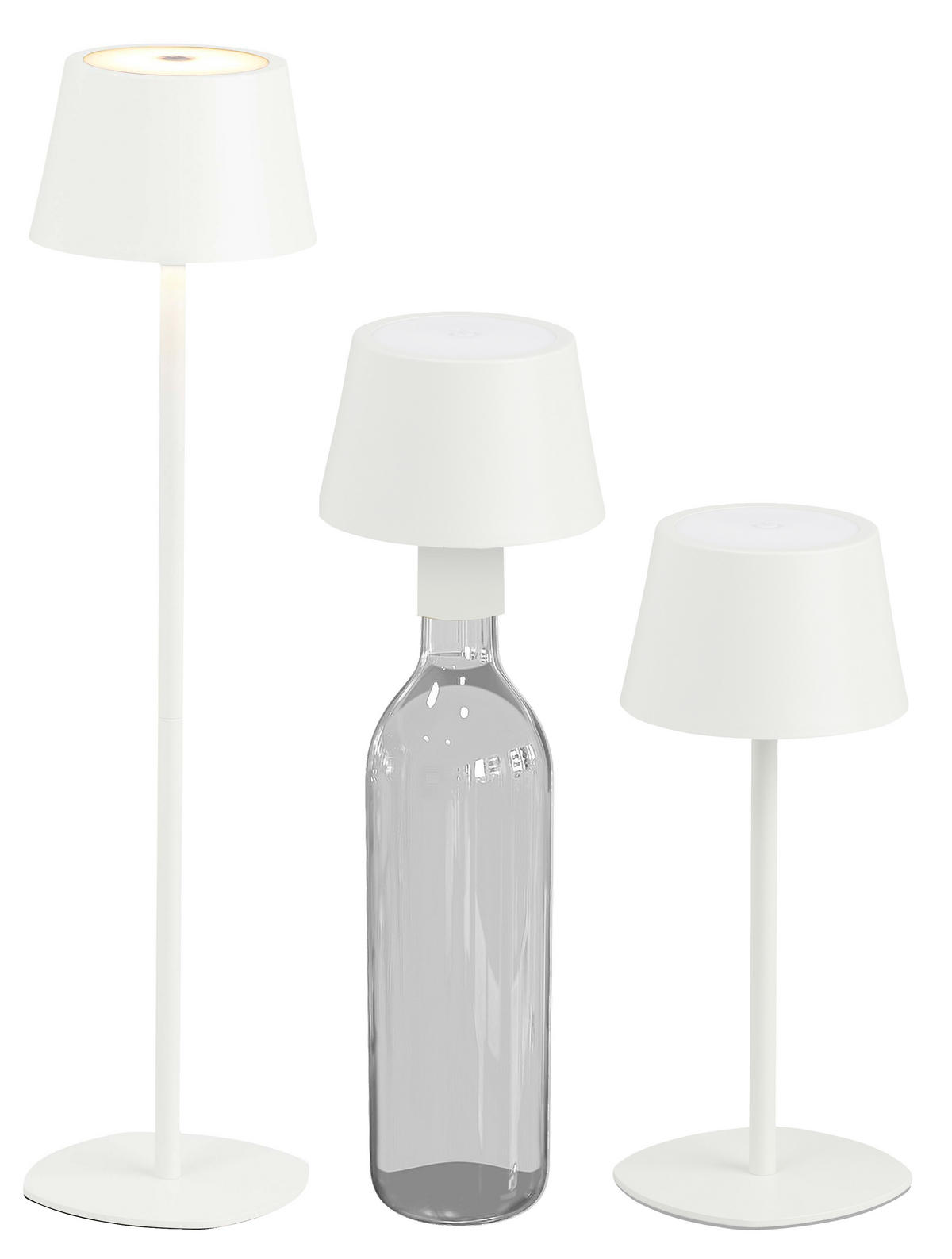 LED Tischlampe 3 in 1 Weiß max. 45cm hoch - Weiß, Metall (11/11/45cm) - Northpoint