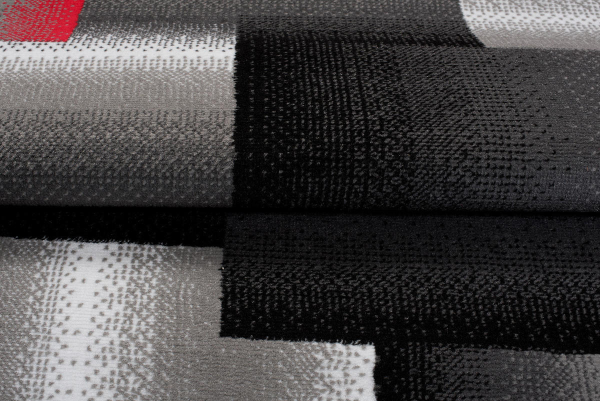 TEPPICH MAYA Rot Vierecke Streifen Verwischt 130/190 cm - Rot, Textil (130/190cm) - Tapiso