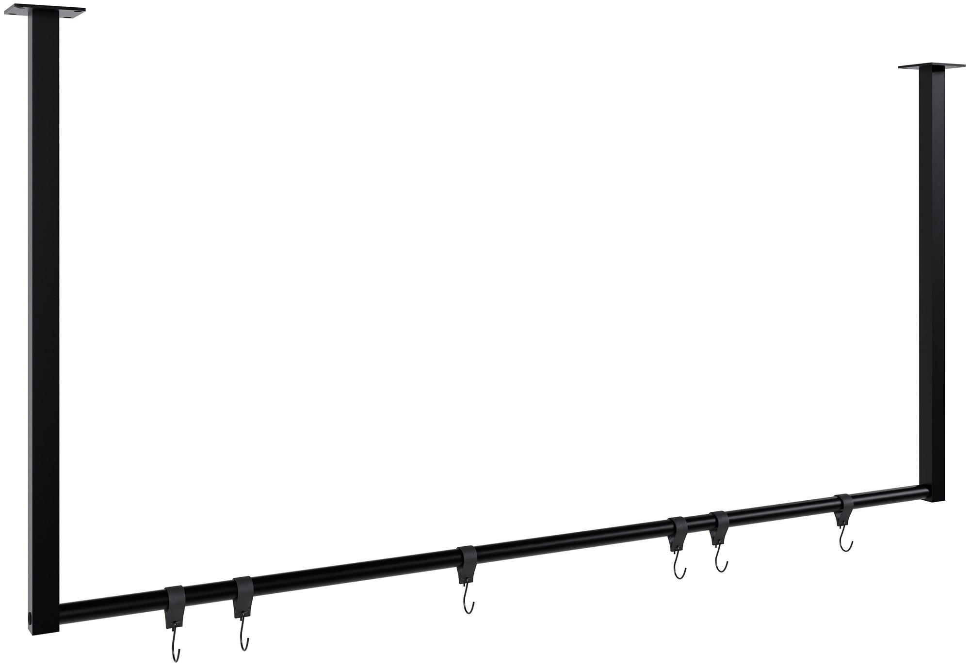 KLEIDERSTÄNDER 150x38x120-schwarz-Metall - Schwarz, Metall (120/60/7cm) - CLP