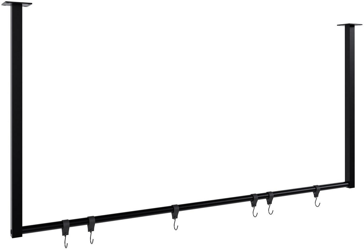 KLEIDERSTÄNDER 150x38x120-schwarz-Metall - Schwarz, Metall (120/60/7cm) - CLP