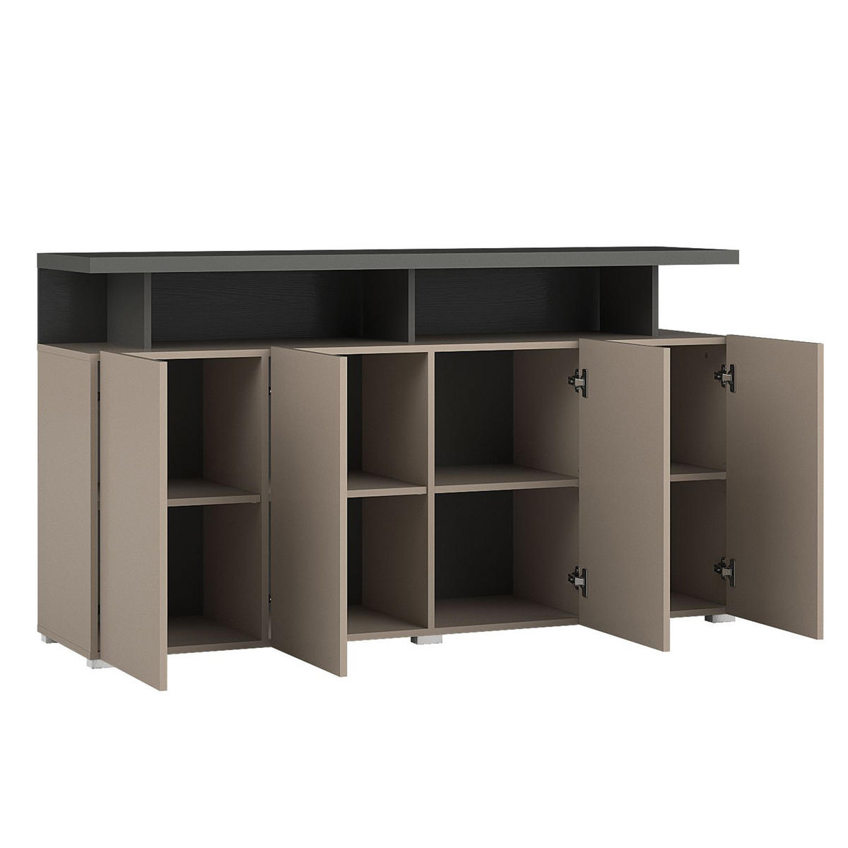 SIDEBOARD SERENITA 153/84/40 cm mit 4 Türen Beige - Beige, Holzwerkstoff (153/84/40cm) - MASSENO