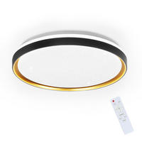 LED-DECKENLEUCHTE Niklas 40/40/6 cm - Schwarz, Metall (40/40/6cm) - Nettlife
