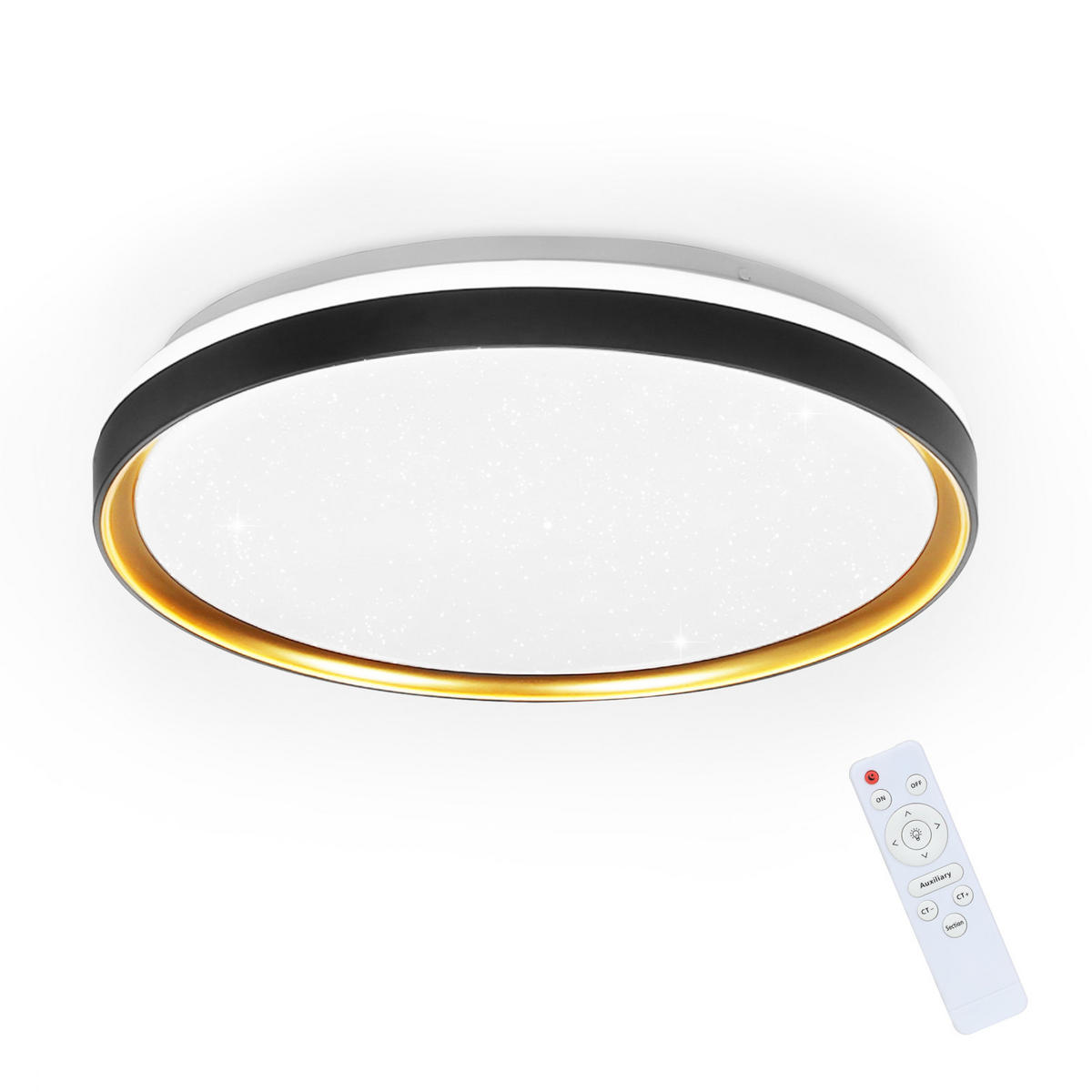 LED-DECKENLEUCHTE Niklas 40/40/6 cm - Schwarz, Metall (40/40/6cm) - Nettlife