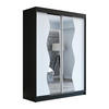 SCHWEBETÜRENSCHRANK 160 CM RIMA Farbe: Schwarz / weiß / weiß - Schwarz/Weiß, Holzwerkstoff (160/215/59.5cm) - A&J MöbelLand
