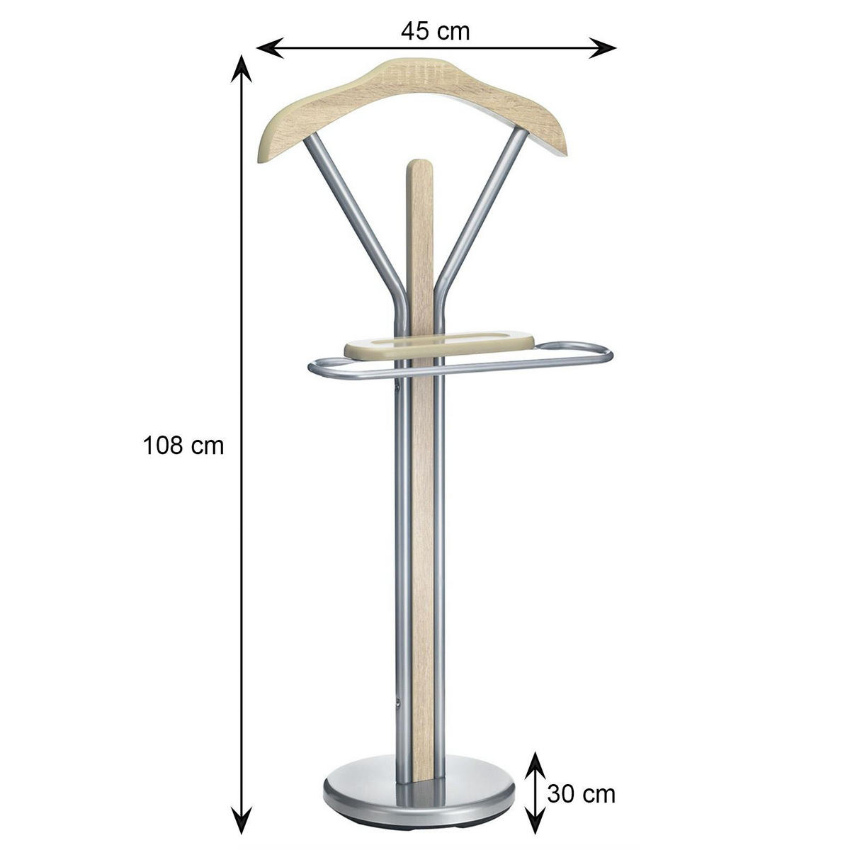 HERRENDIENER FABIO - Sonoma Eiche, Metall (45/108/30cm) - IDIMEX