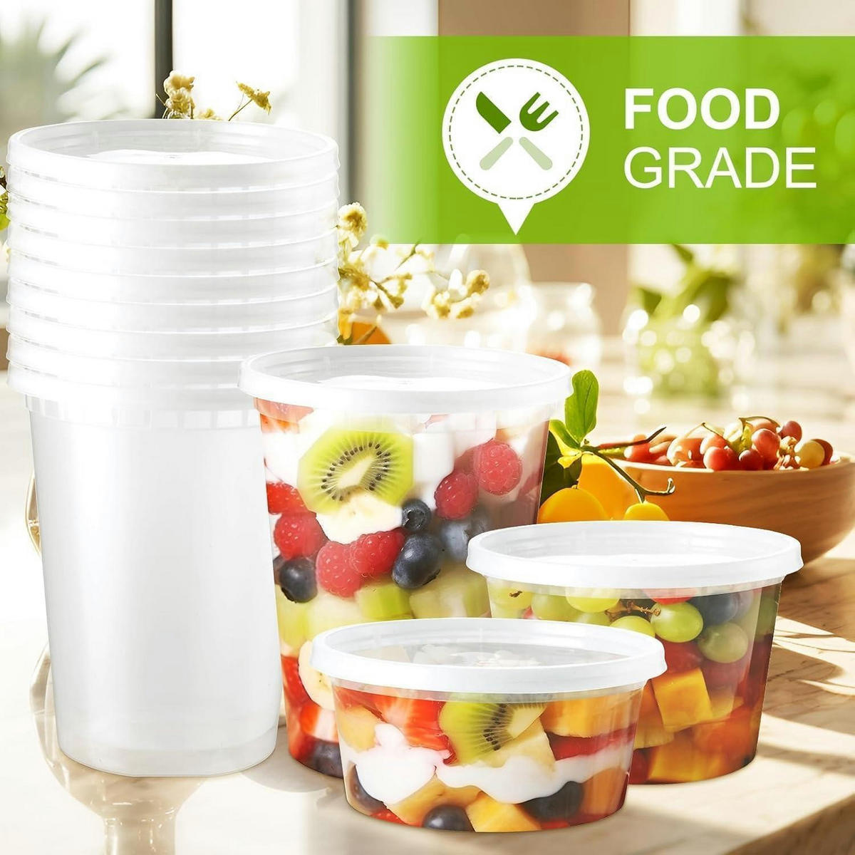 VORRATSBEHÄLTER 24-teiliges Set 950 ml - Transparent, Kunststoff (12/14/12cm)