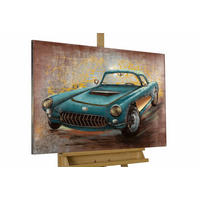 METALLBILD Blau 90/60 cm - Blau, Metall (3.75/60cm) - KUNSTLOFT
