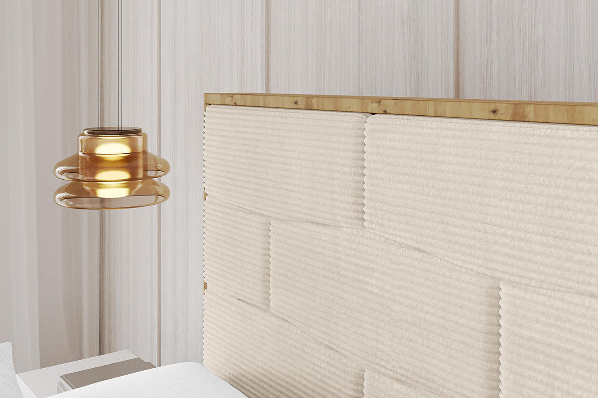 POLSTERBETT mit Bettkasten und Lattenrost, Bett mit Matratze H3/H4 - ENZO8 140x200 Beige - Creme, Holzwerkstoff/Textil (140/200cm) - ALTDECOR