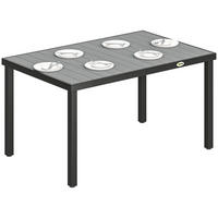GARTENTISCH DE-14185 140x90 cm mit Lattenrost Grau - Grau, Metall (140/90/74cm) - ComfortXL