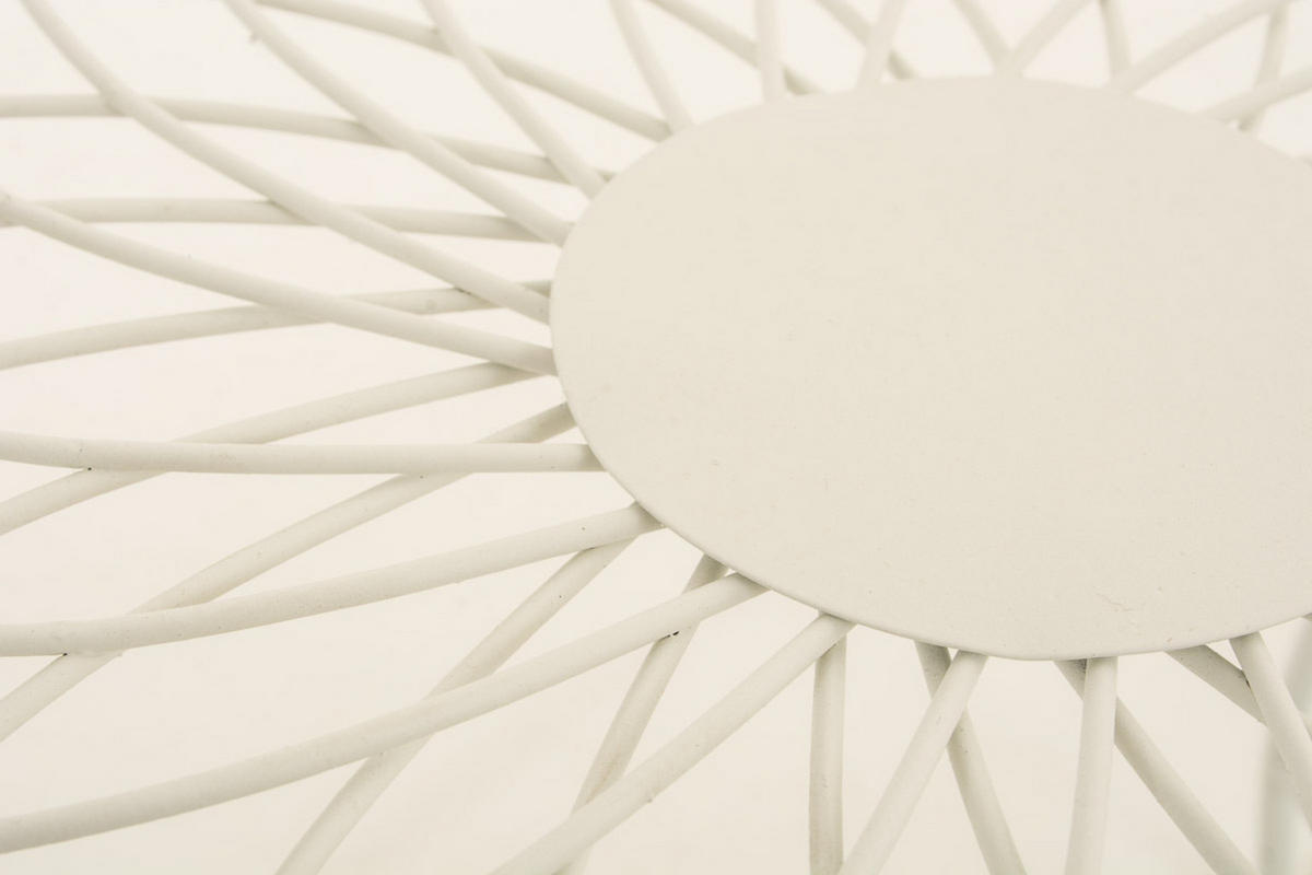 GARTENTISCH Carina weiß - Creme, Metall (46/49/45cm) - TPFGarden