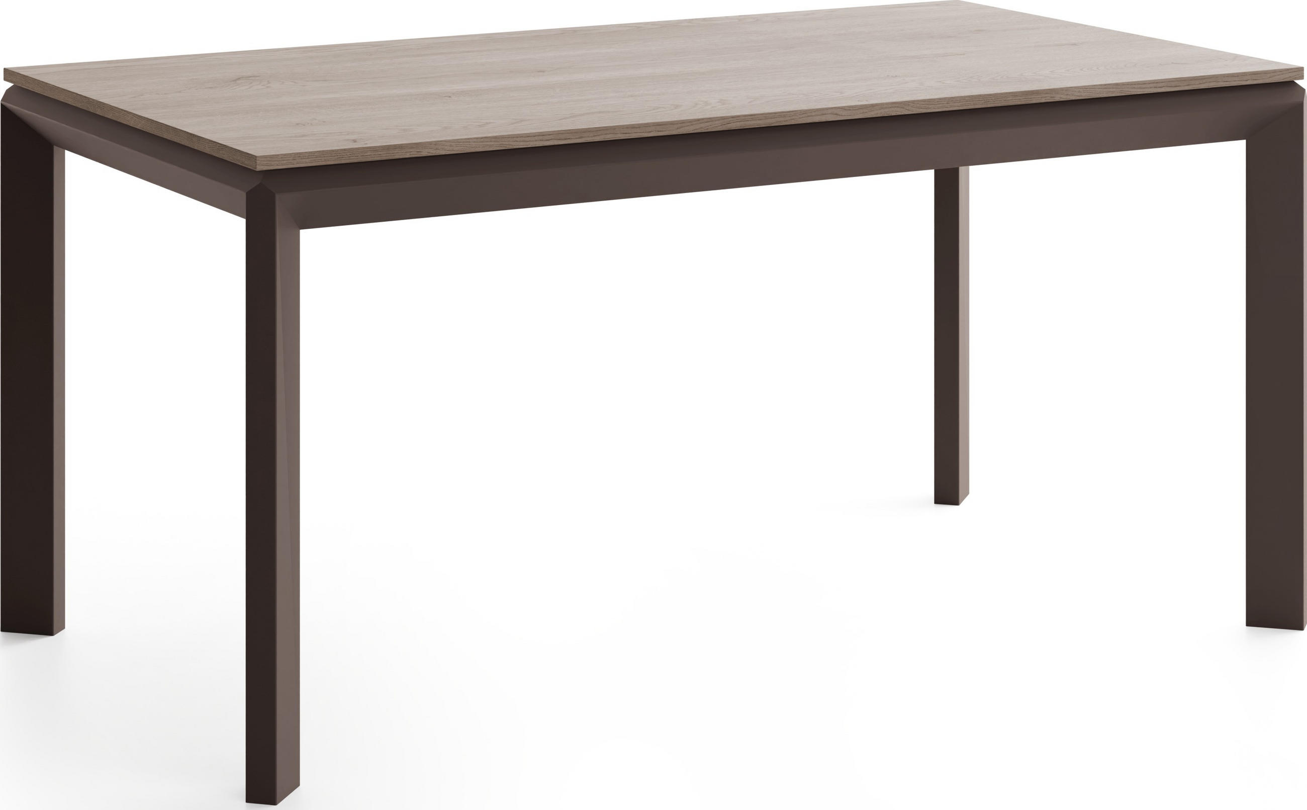 ESSTISCH Elan rechteckig ausziehbar verlängerbar mit Braunen Metallbeinen, Eiche Braun 160-250/90/76 cm - Eichefarben/Braun, Holzwerkstoff/Metall (90/250/76cm) - WFL GROUP