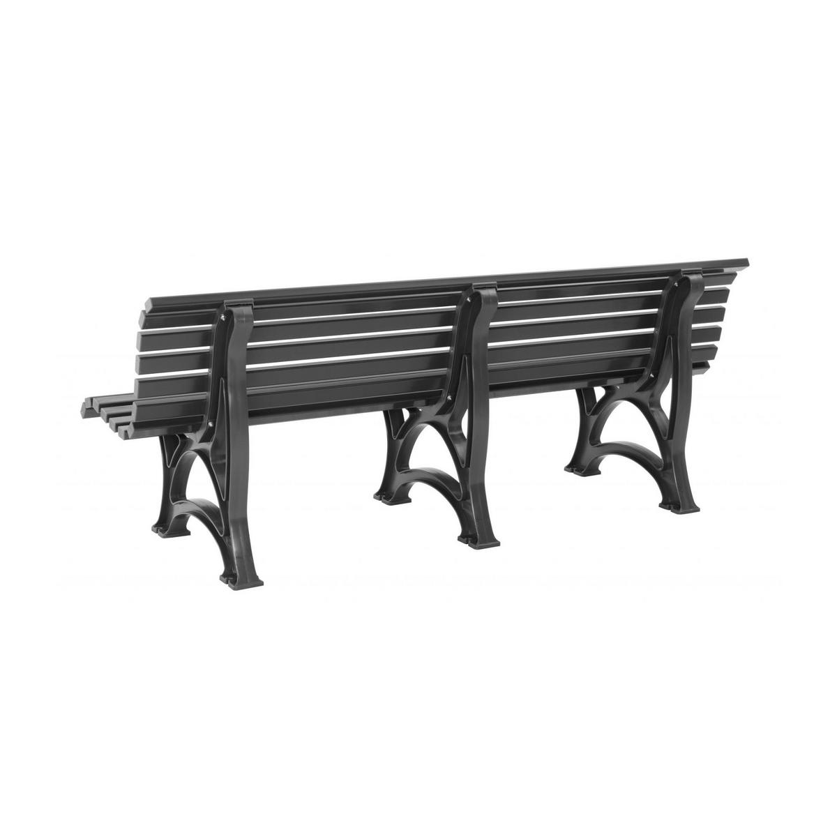 GARTENBANK Jamaika 4 Sitzer Graphitgrau 80 x 200 x 64 cm Witterungskunststoff & UV Beständiger Kunststoff - Graphitfarben, Kunststoff (200/80/64cm) - PROREGAL