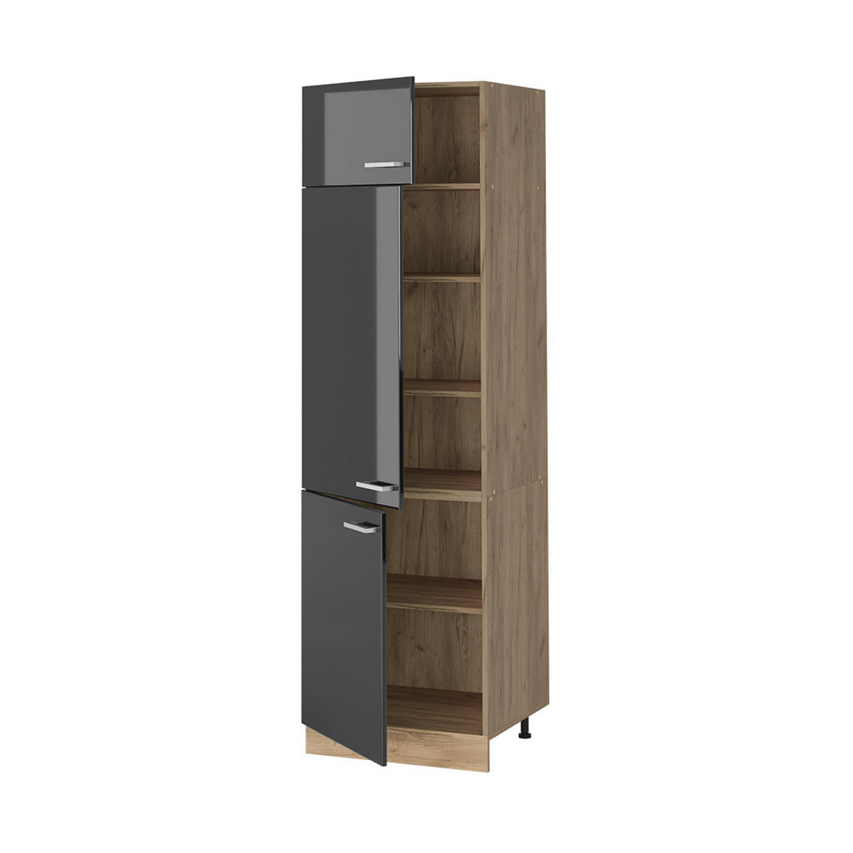 DULAP ÎNALT R-Line, Antracit lucios ridicat/Stejar auriu, 60 cm - stejar miere/negru cu luciu intens, compozit lemnos (60/206.8/57.2cm) - Vicco