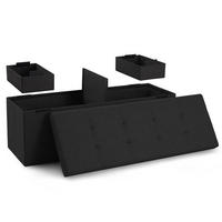 SITZBANK 110/38/38 cm + 2 extra Boxen, Schwarz - Schwarz, Kunststoff (38/38/110cm) - Blumtal