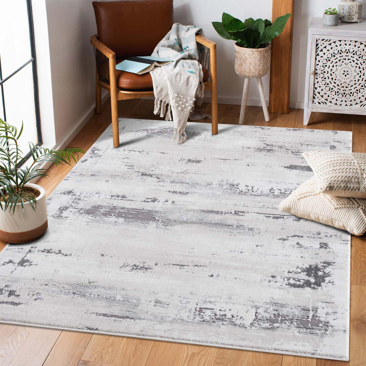 KURZFLOR-TEPPICH Chic 175 Grau 80x300 cm - Grau, Textil (80/300cm) - carpet city