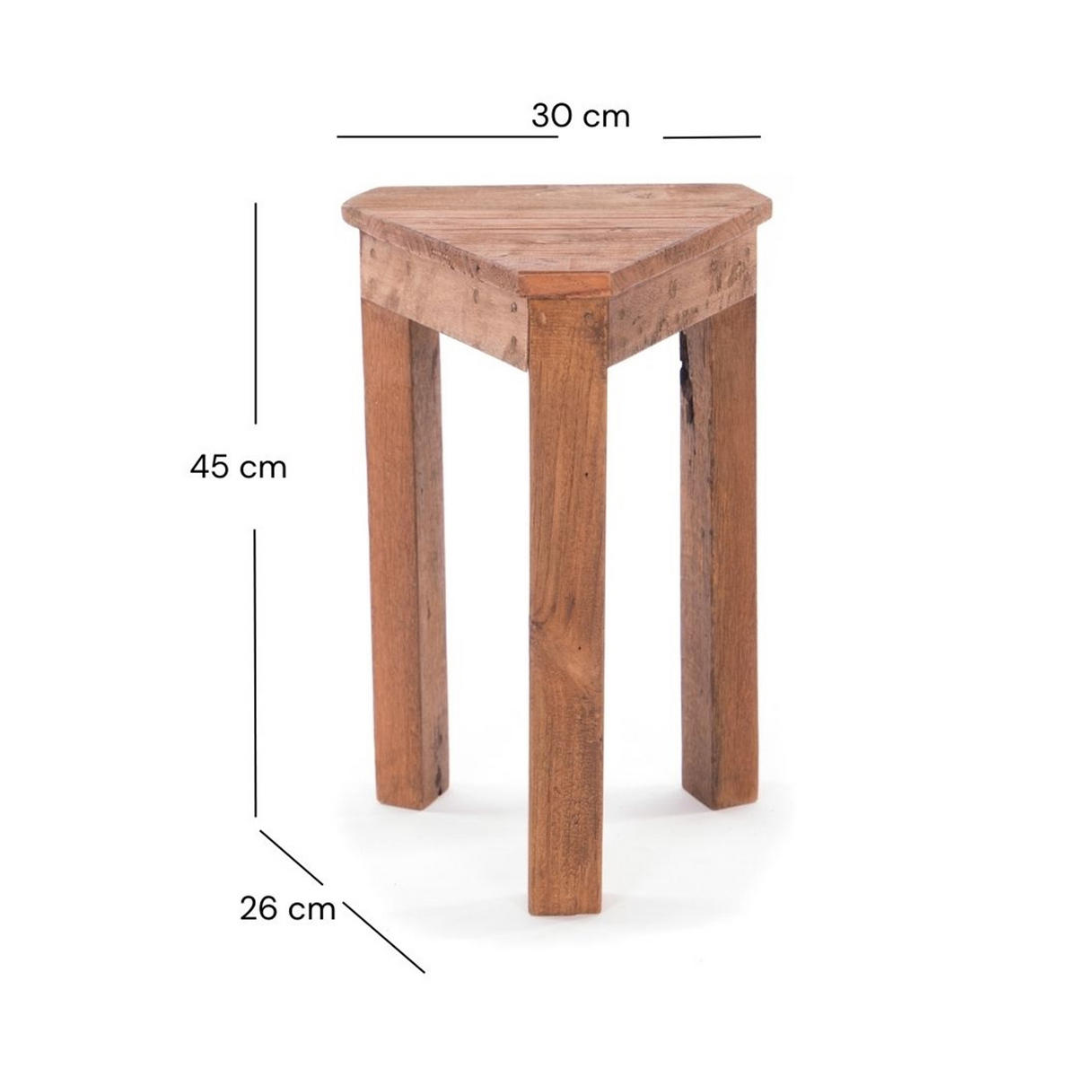 ECK-BEISTELLTISCH Milo Mahagoni Holz, dreieckig naturfarben - Naturfarben, Holz (26/30/45cm) - DESIGN DELIGHTS