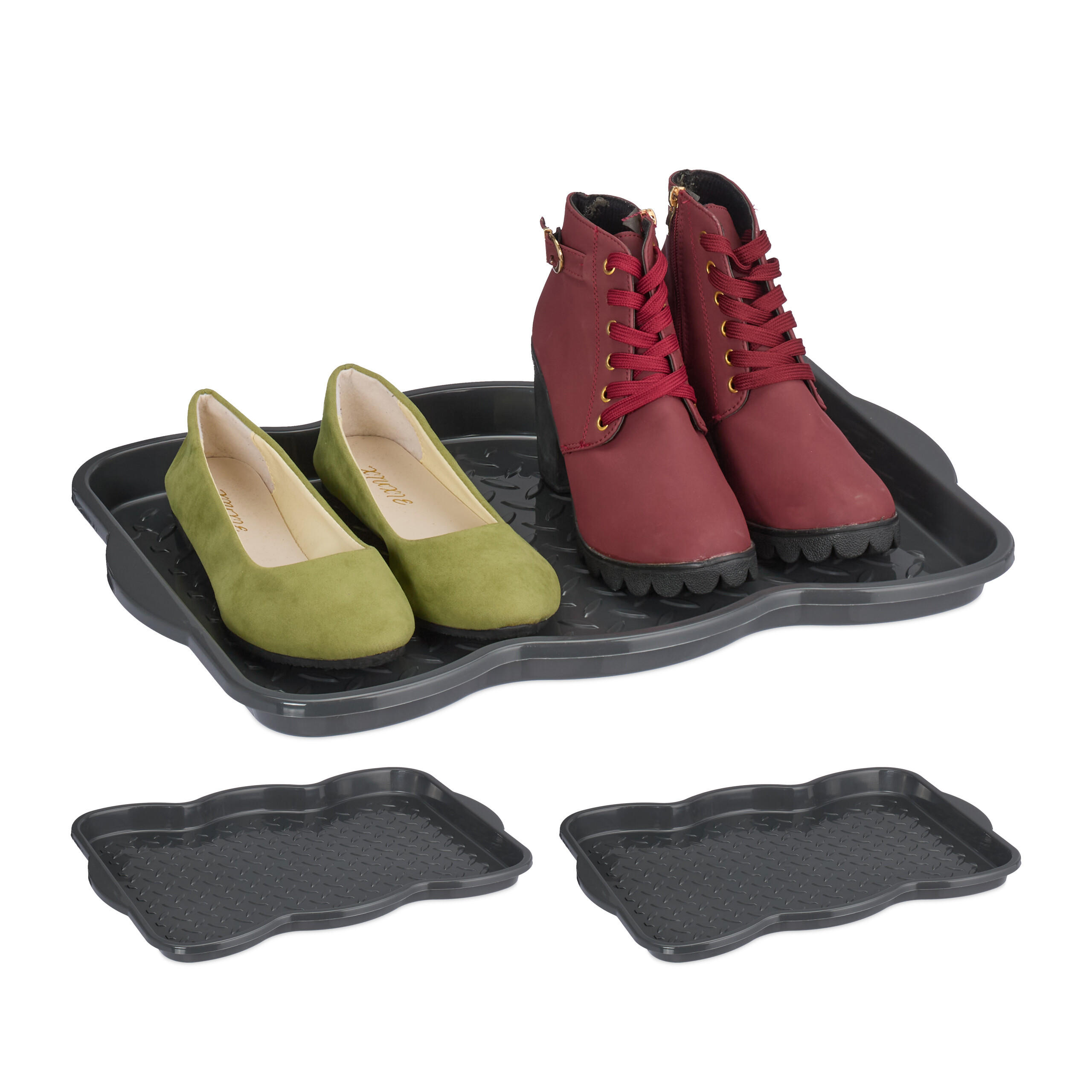 BRICKA Grå 3-pack plast 48x34 cm 3/48/34 cm