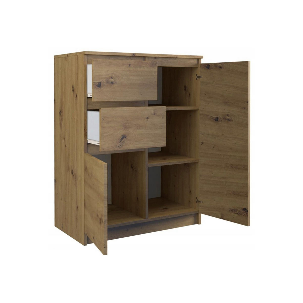 KOMMODE Kelly - Eiche Wotan, Holzwerkstoff (70/97/40cm) - kommodly