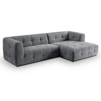SOFA grau Webstoff 292 x 161 cm, Ecksofa 5-Sitzer, L-Sofa Ottomane rechts - Grau, Holz/Textil (292/161cm) - Inn.Furn